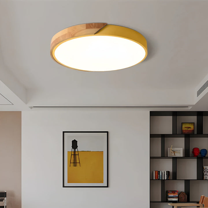 Lampa sufitowa LED z drewna – Skandynawski design | Ciepłe światło do salonu