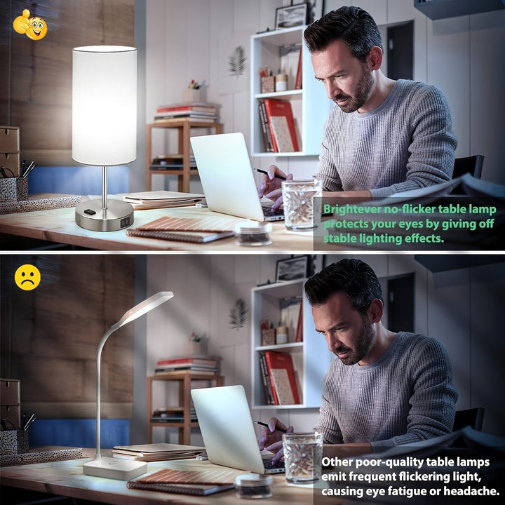 Lumora Stolik Nocny z Lampą Ładowania – Lampa Nocna LED z Dotykowym Sterowaniem i Portem USB