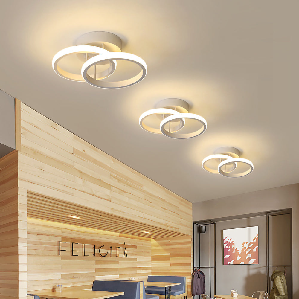 Lampa sufitowa z LED Czarna metalowa rama