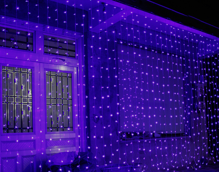 Kurtyna świetlna LED 3×3 m z 304 diodami, na wesele i święta