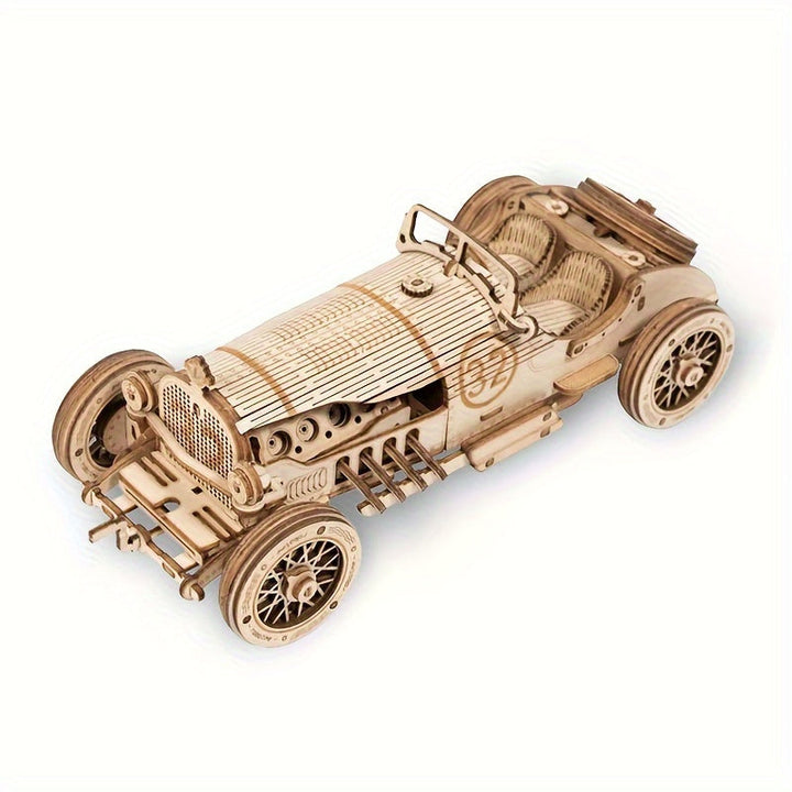 Vintage 3D Puzzel Samochód – Model Mechaniczny z Przekładniami i Szczegółowym Projektem
