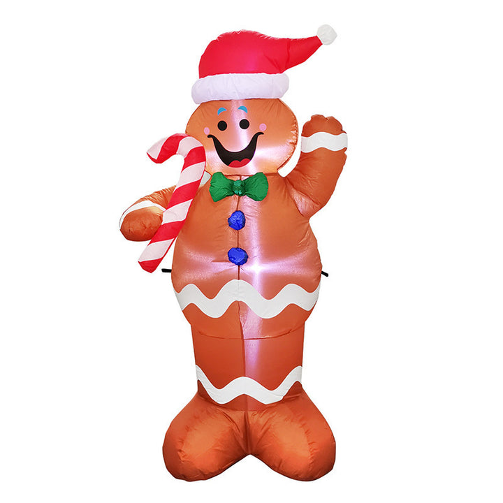Świecący bałwan i Mikołaj w ogrodzie
