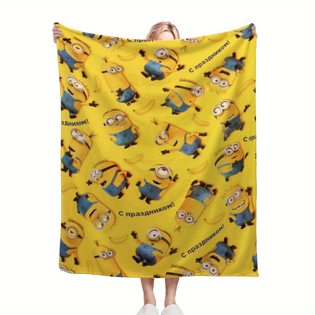 Koc Fleece Minionki - Miękki i Ciepły Koc Flanelowy dla Dzieci