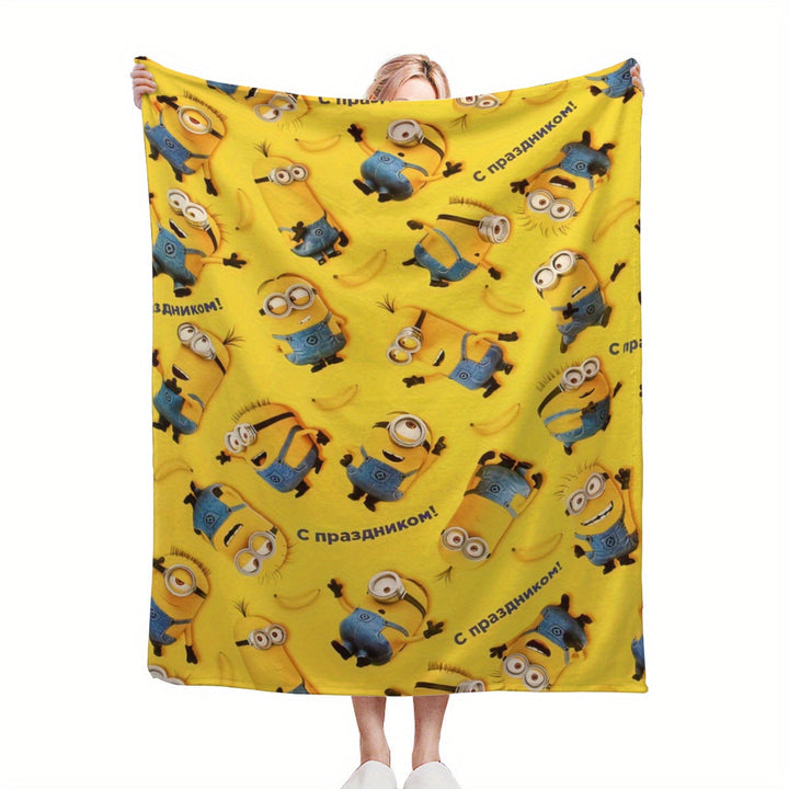 Koc Fleece Minionki - Miękki i Ciepły Koc Flanelowy dla Dzieci