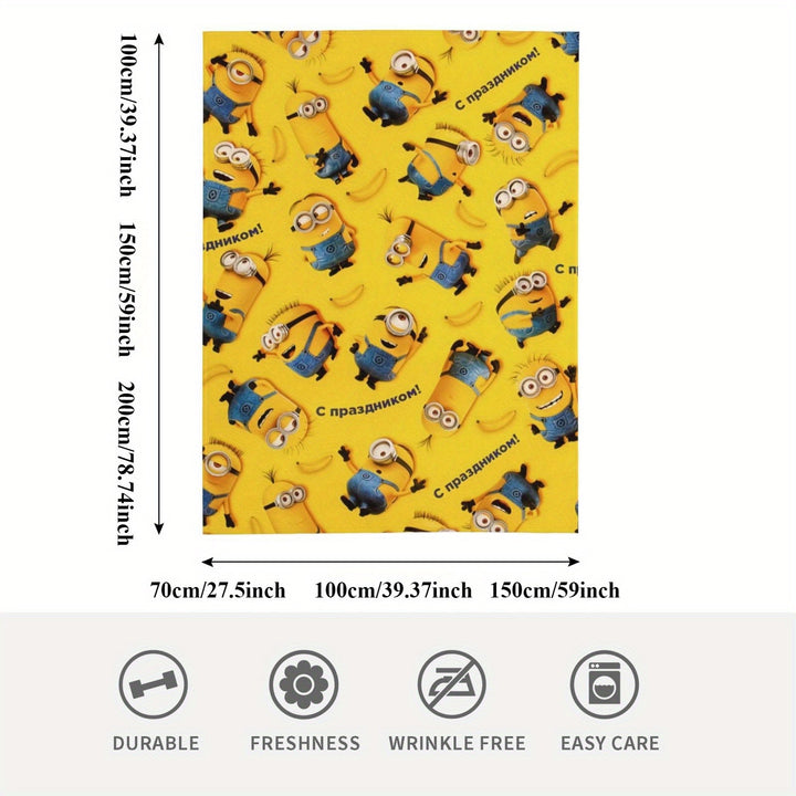 Koc Fleece Minionki - Miękki i Ciepły Koc Flanelowy dla Dzieci