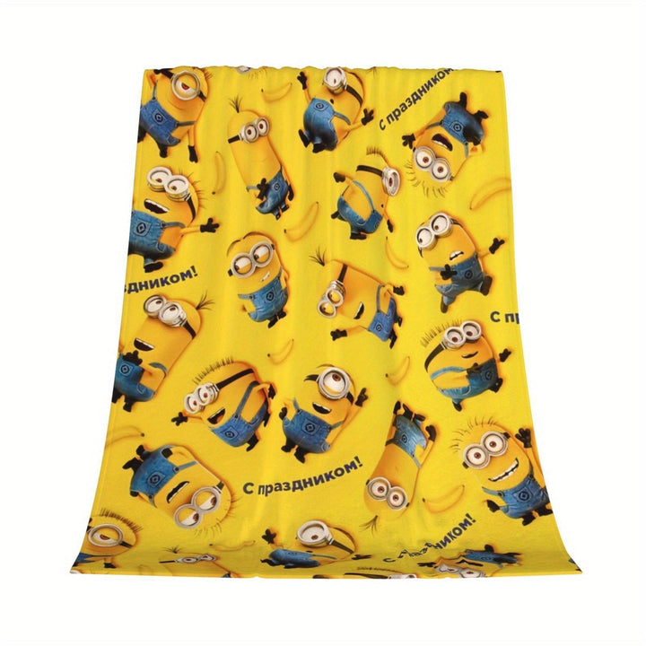 Koc Fleece Minionki - Miękki i Ciepły Koc Flanelowy dla Dzieci