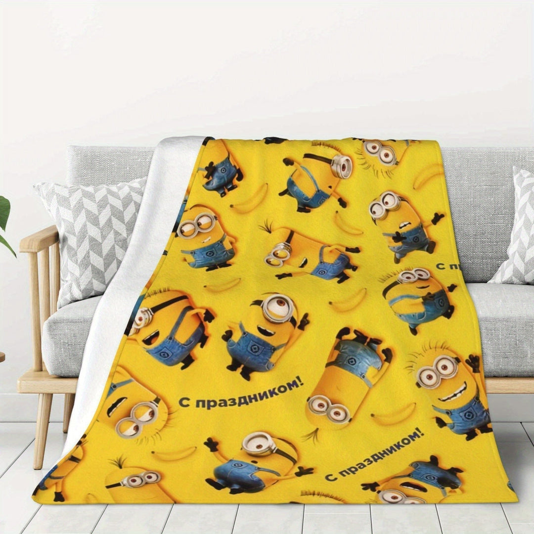 Koc Fleece Minionki - Miękki i Ciepły Koc Flanelowy dla Dzieci