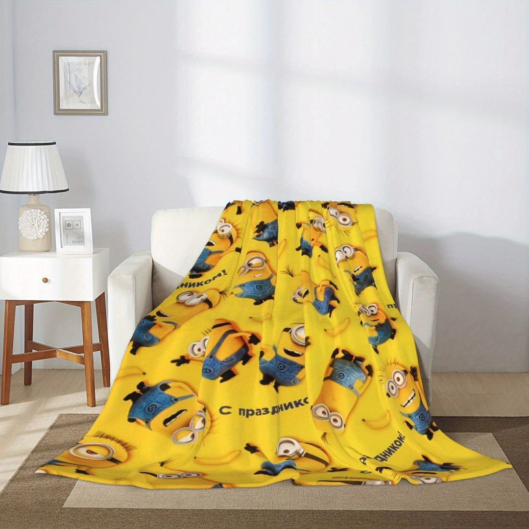 Koc Fleece Minionki - Miękki i Ciepły Koc Flanelowy dla Dzieci
