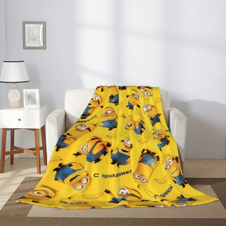Koc Fleece Minionki - Miękki i Ciepły Koc Flanelowy dla Dzieci