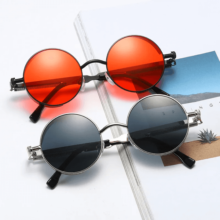 Metalowe okulary przeciwsłoneczne w stylu steampunk