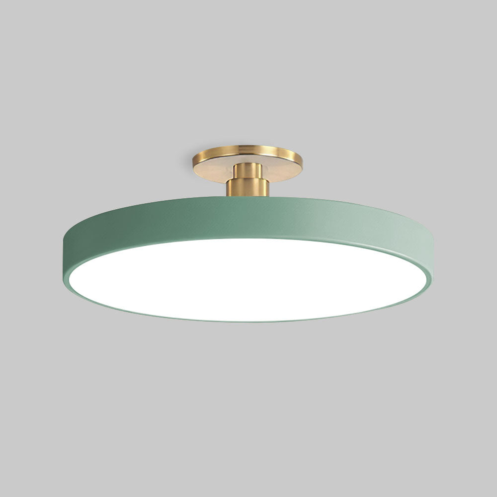 Lampa sufitowa Flush Round | Nowoczesna armatura LED | Miękkie światło | Metal i akryl