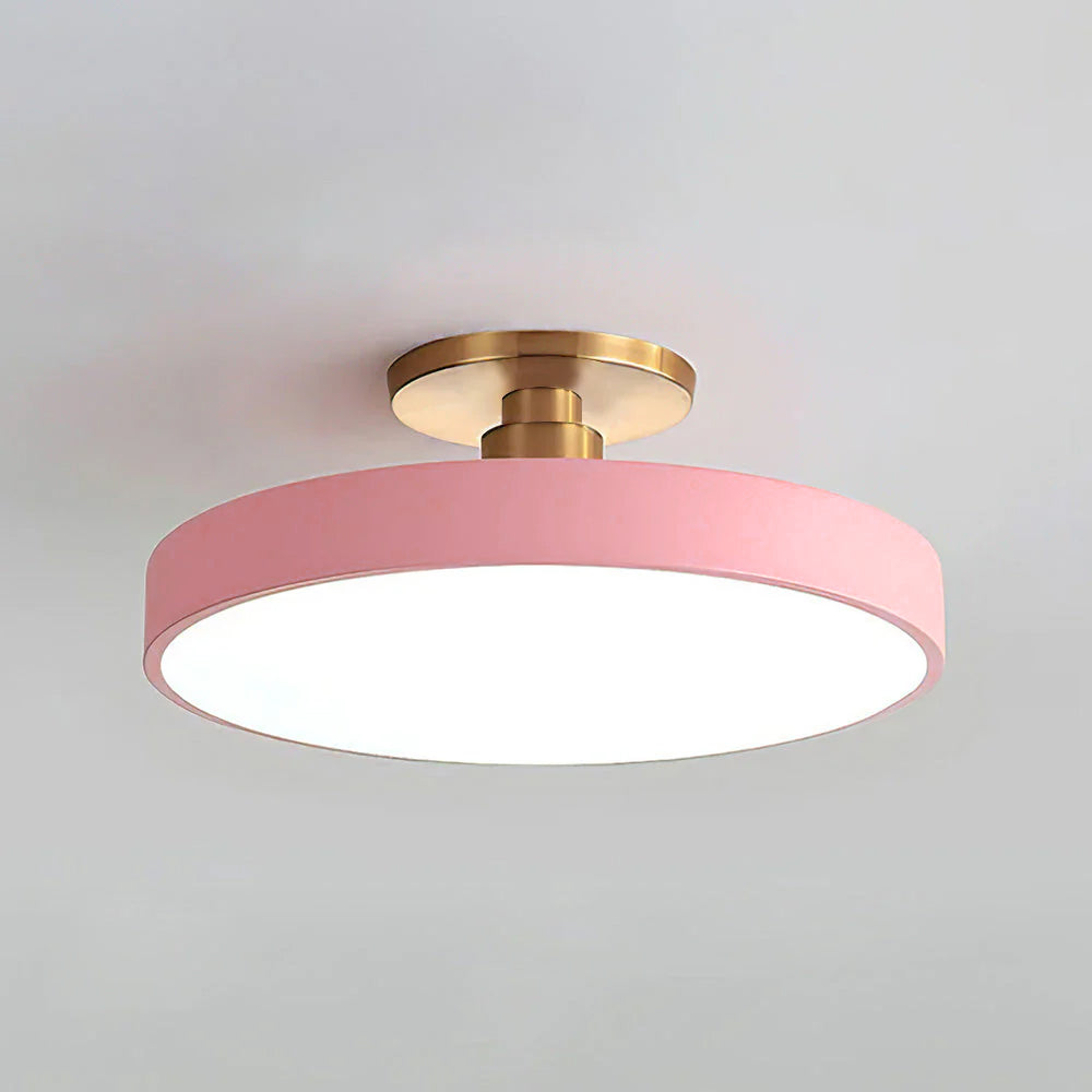 Lampa sufitowa Flush Round | Nowoczesna armatura LED | Miękkie światło | Metal i akryl
