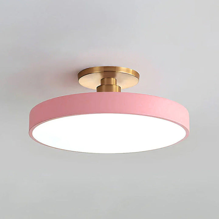 Lampa sufitowa Flush Round | Nowoczesna armatura LED | Miękkie światło | Metal i akryl