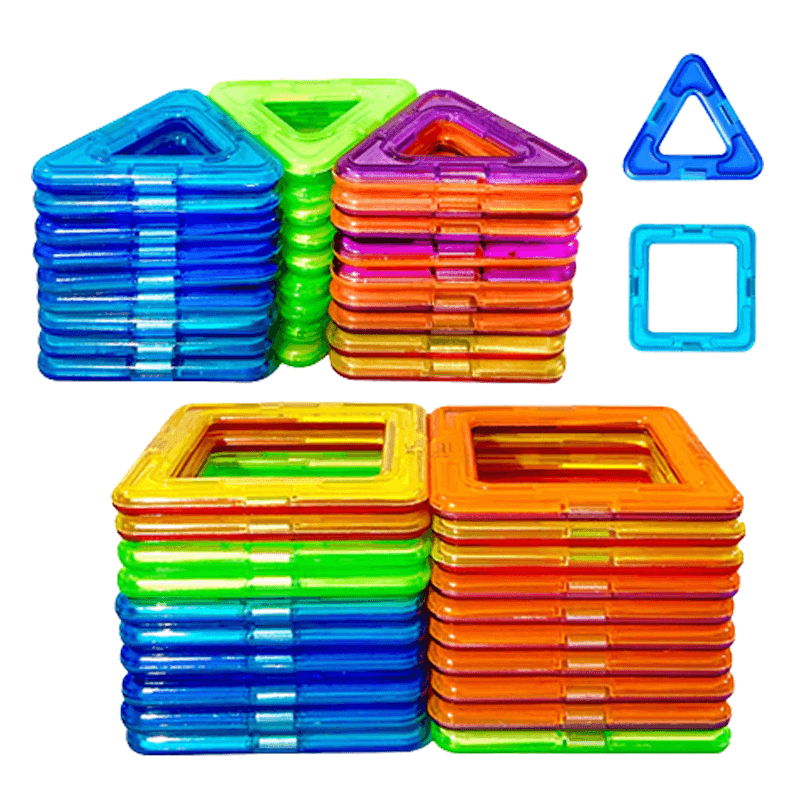 Magnetyczne Klocki - Montessori Zestaw Magnetyczny do Kreatywnej Zabawy, Budowy i Nauki, Idealne Edukacyjne Zabawki dla Dzieci