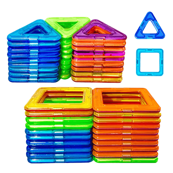Magnetyczne Klocki - Montessori Zestaw Magnetyczny do Kreatywnej Zabawy, Budowy i Nauki, Idealne Edukacyjne Zabawki dla Dzieci