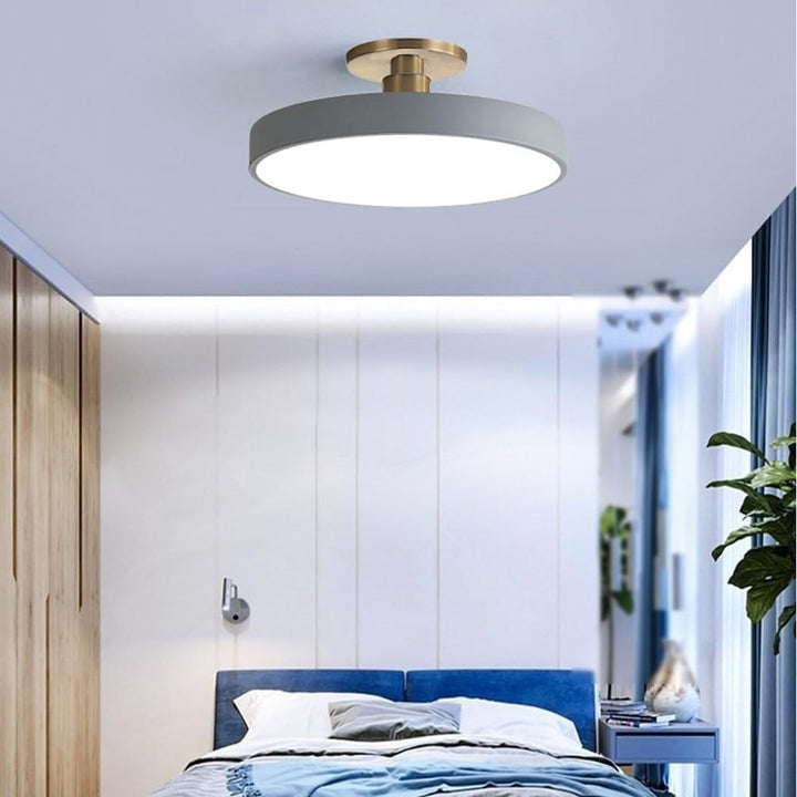 Lampa sufitowa Flush Round | Nowoczesna armatura LED | Miękkie światło | Metal i akryl