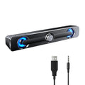 Głośnik PC Soundbar – zasilany przez USB z podświetleniem LED, z wejściem 3,5 mm do laptopa i telewizora