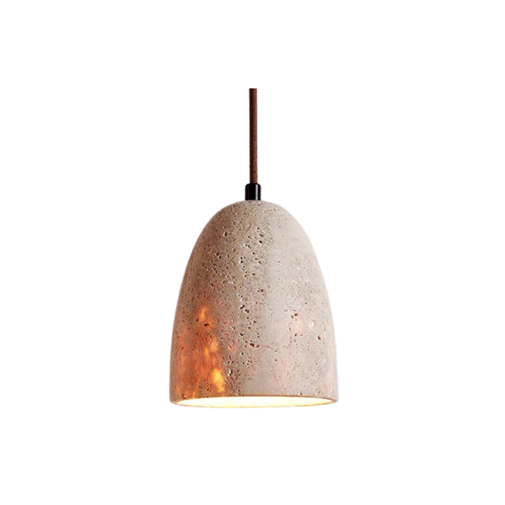 Carvallo - Lampa wisząca z naturalną strukturą kamienia i miękkim ciepłym światłem
