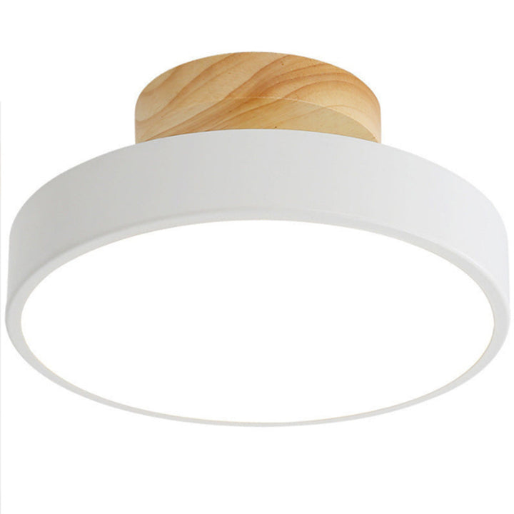 Lampa sufitowa LED z drewna