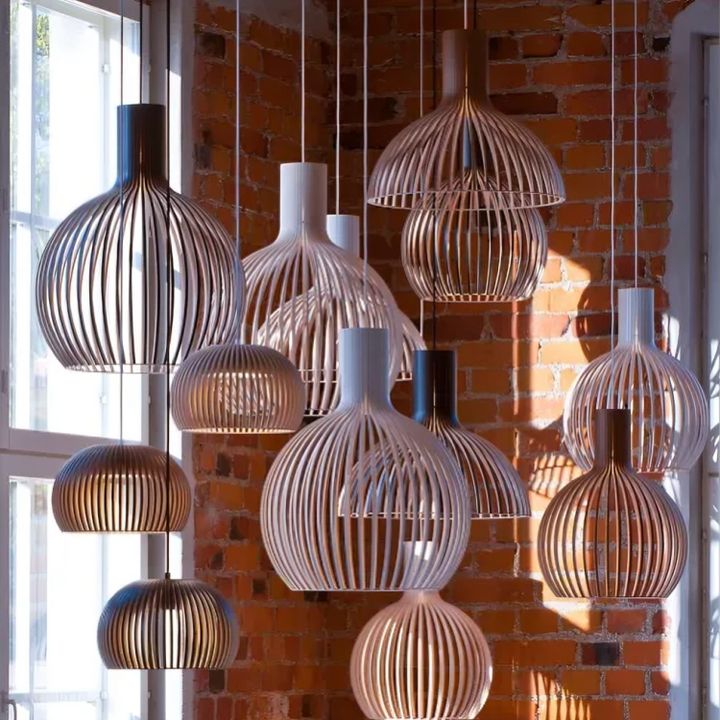 Lampa Wisząca Bambus Naturalna Oprawa Sufitowa