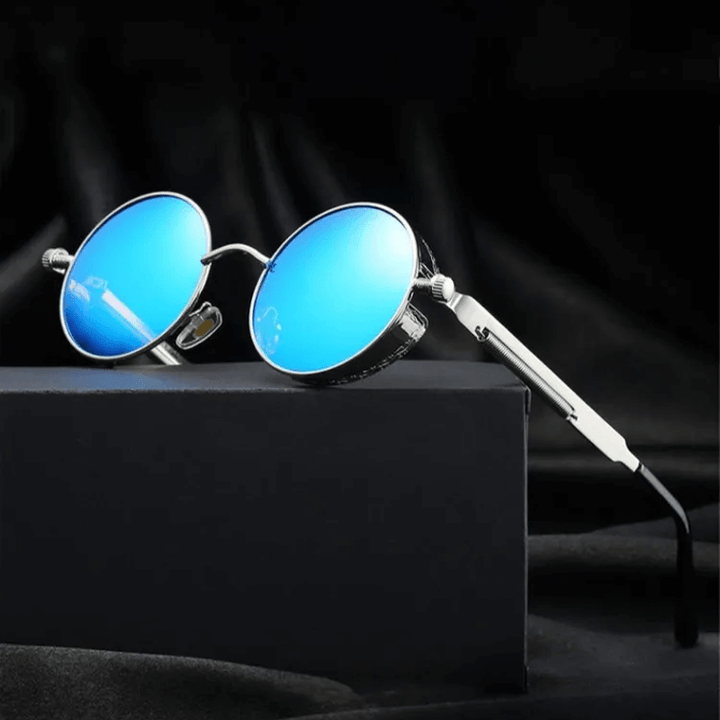 Metalowe okulary przeciwsłoneczne w stylu steampunk
