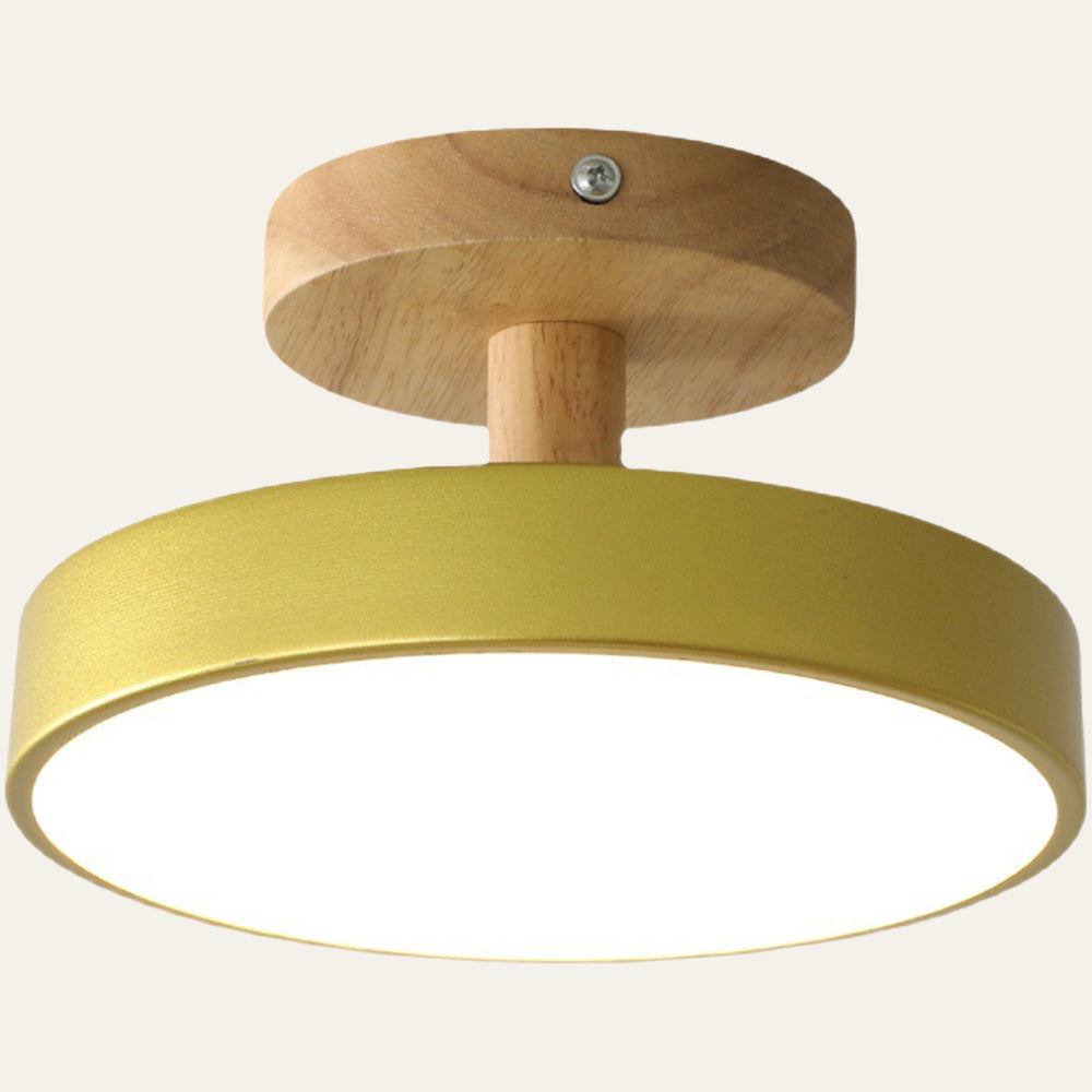 Nowoczesna Lampa Sufitowa LED z Drewna