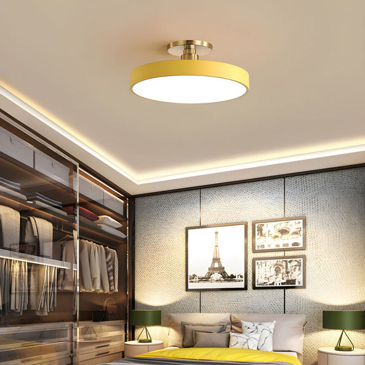 Lampa sufitowa Flush Round | Nowoczesna armatura LED | Miękkie światło | Metal i akryl