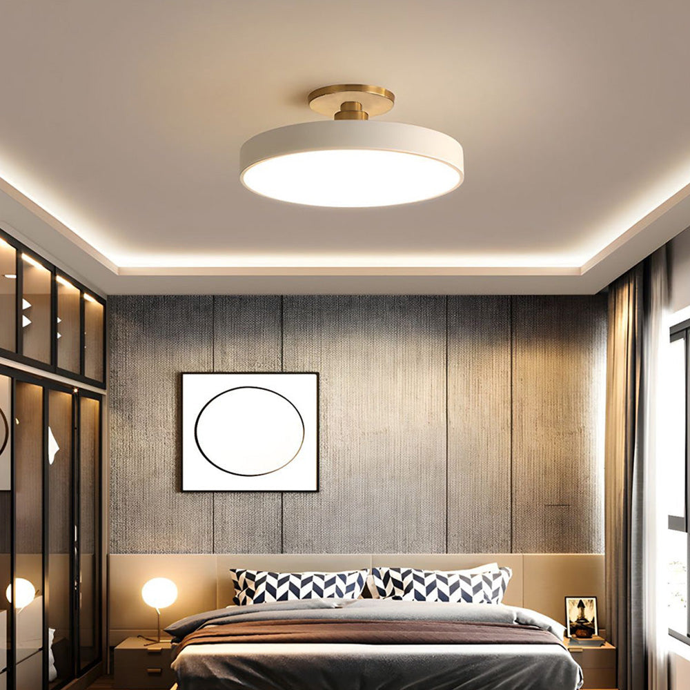 Lampa sufitowa Flush Round | Nowoczesna armatura LED | Miękkie światło | Metal i akryl