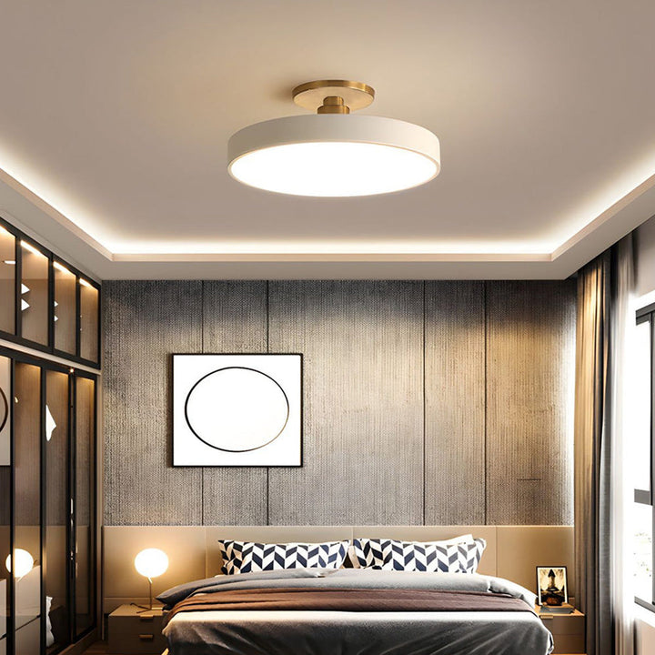 Lampa sufitowa Flush Round | Nowoczesna armatura LED | Miękkie światło | Metal i akryl