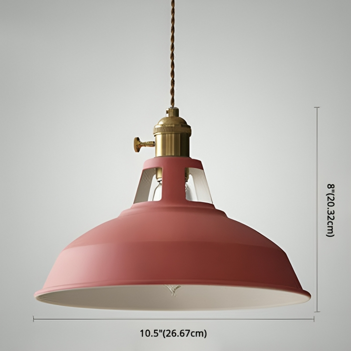 Przemysłowa mosiężna lampa wisząca z niebieskim kloszem