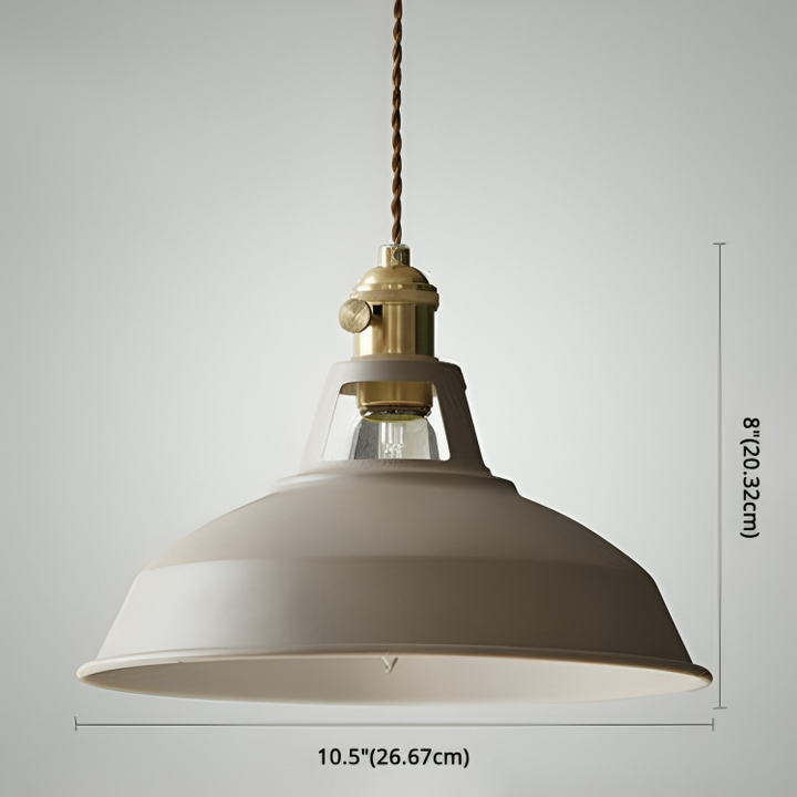 Przemysłowa mosiężna lampa wisząca z niebieskim kloszem