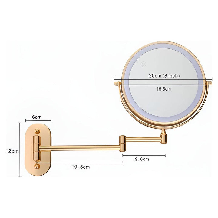 GlamGlow Mirror - Ładowalne, składane powiększające lustro LED do makijażu