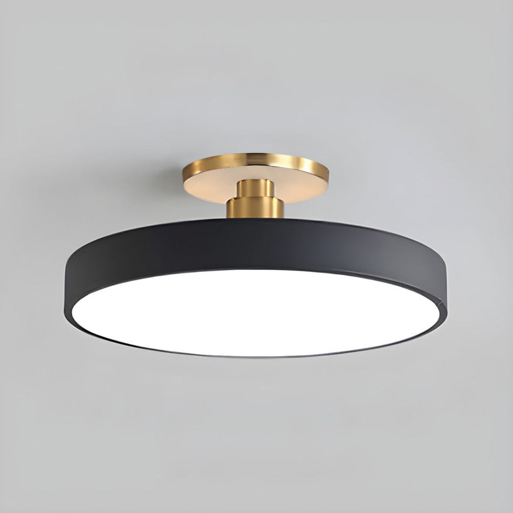 Lampa sufitowa Flush Round | Nowoczesna armatura LED | Miękkie światło | Metal i akryl