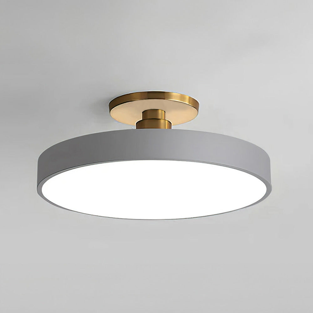 Lampa sufitowa Flush Round | Nowoczesna armatura LED | Miękkie światło | Metal i akryl