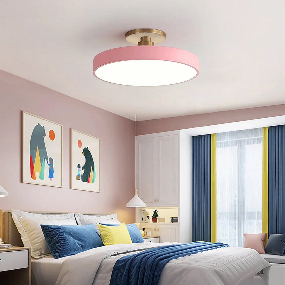 Lampa sufitowa Flush Round | Nowoczesna armatura LED | Miękkie światło | Metal i akryl