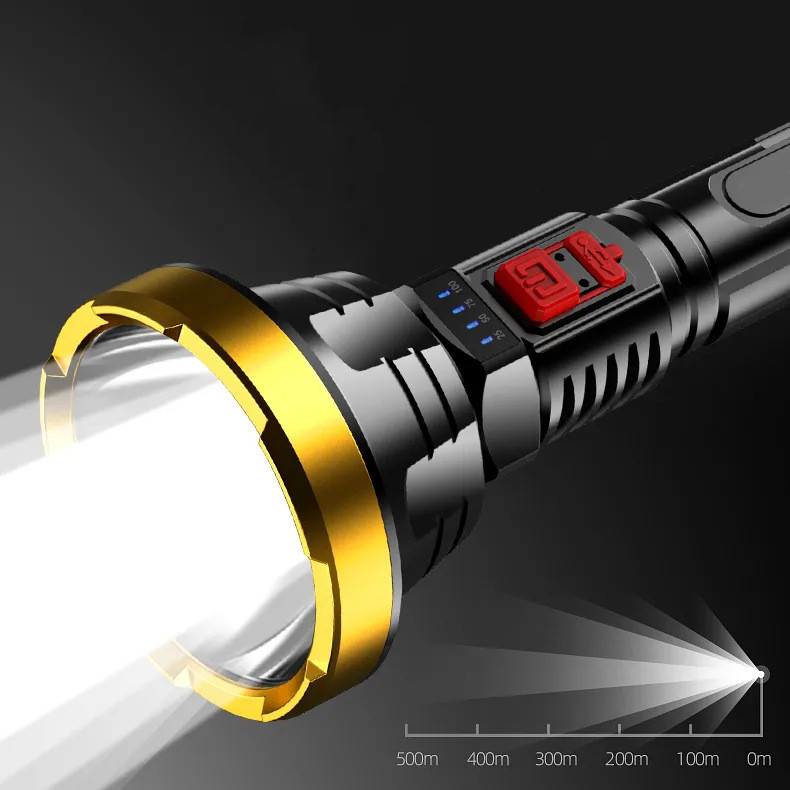 90000LM LED latarka – Taktyczna latarka z ładowaniem USB i super jasnym oświetleniem