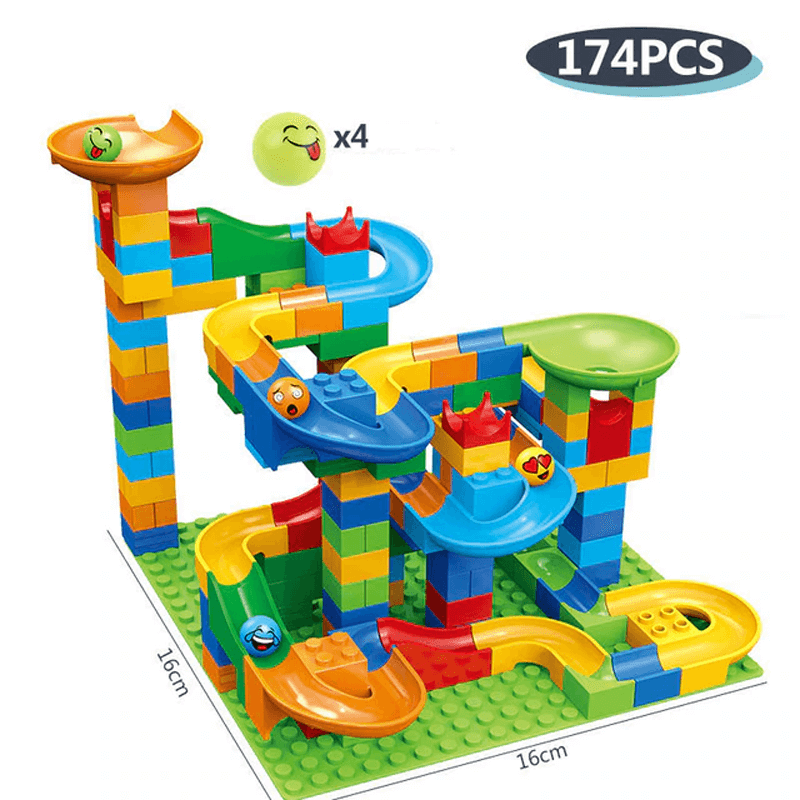 Marble Run Klocki – Kreatywny Labirynt z Zjeżdżalnią i Torami dla Dzieci – Edukacyjna Zabawa dla Rozwiązywania Problemów i Fantazji