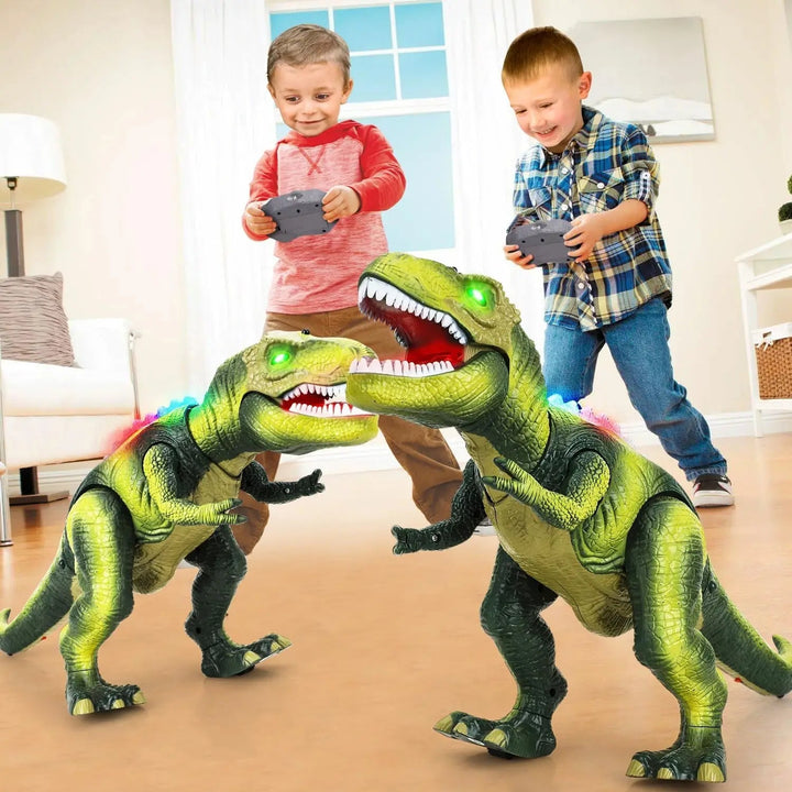 Zdalnie Sterowany T-Rex Dinozaur z LED Światłem, Chodzący i Ryczący Realistyczny Dinozaur Zabawka