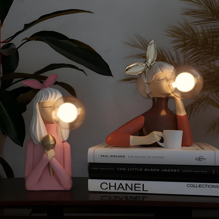 Nocna lampa z efektem bąbelków – USB Bubble Girl Ornament do stworzenia przytulnego domu