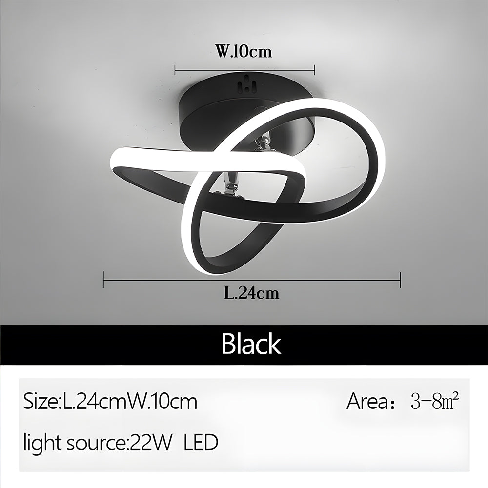 Lampa sufitowa z LED Czarna metalowa rama