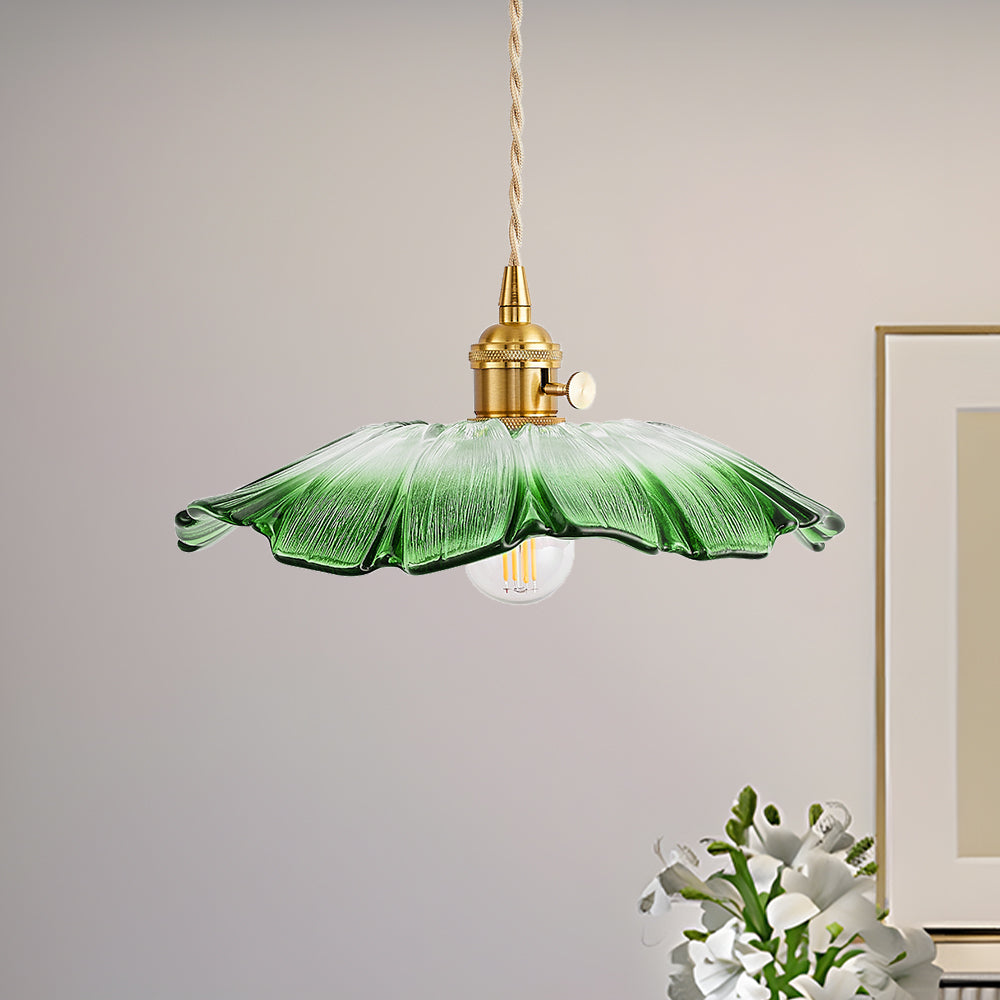 Wintage Kwiatowa Lampa Wisząca ze Szkła | Retro Elegancja | Ciepłe Światło | Regulowana Wisząca | Brick by Brick
