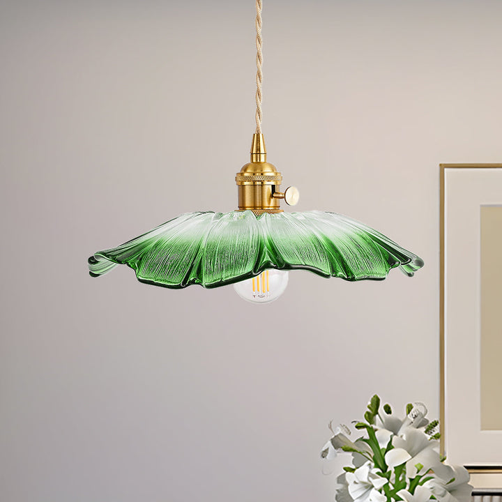 Wintage Kwiatowa Lampa Wisząca ze Szkła | Retro Elegancja | Ciepłe Światło | Regulowana Wisząca | Brick by Brick