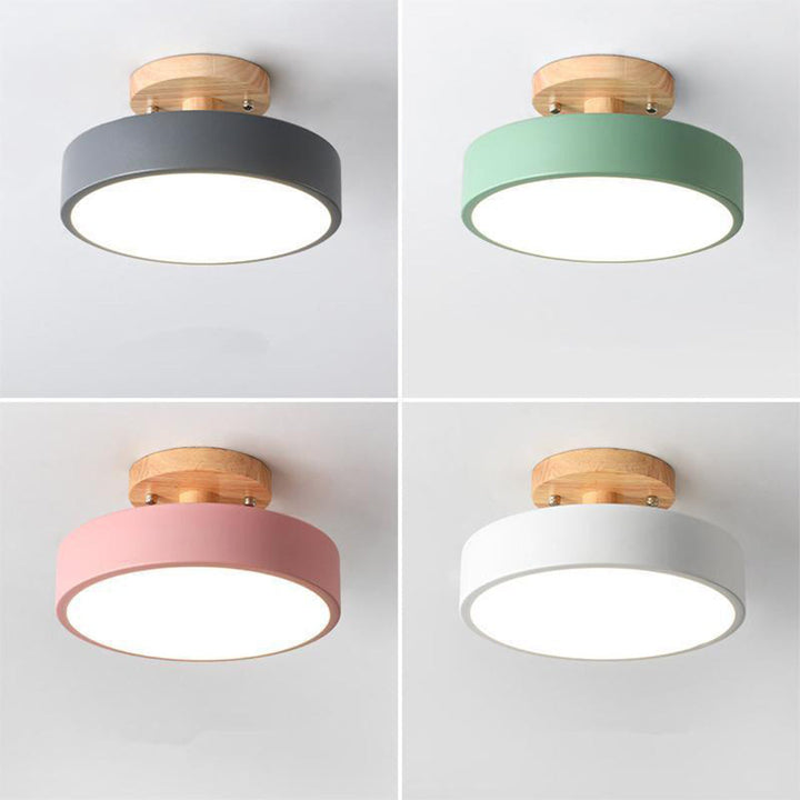 Lampa sufitowa LED z drewna