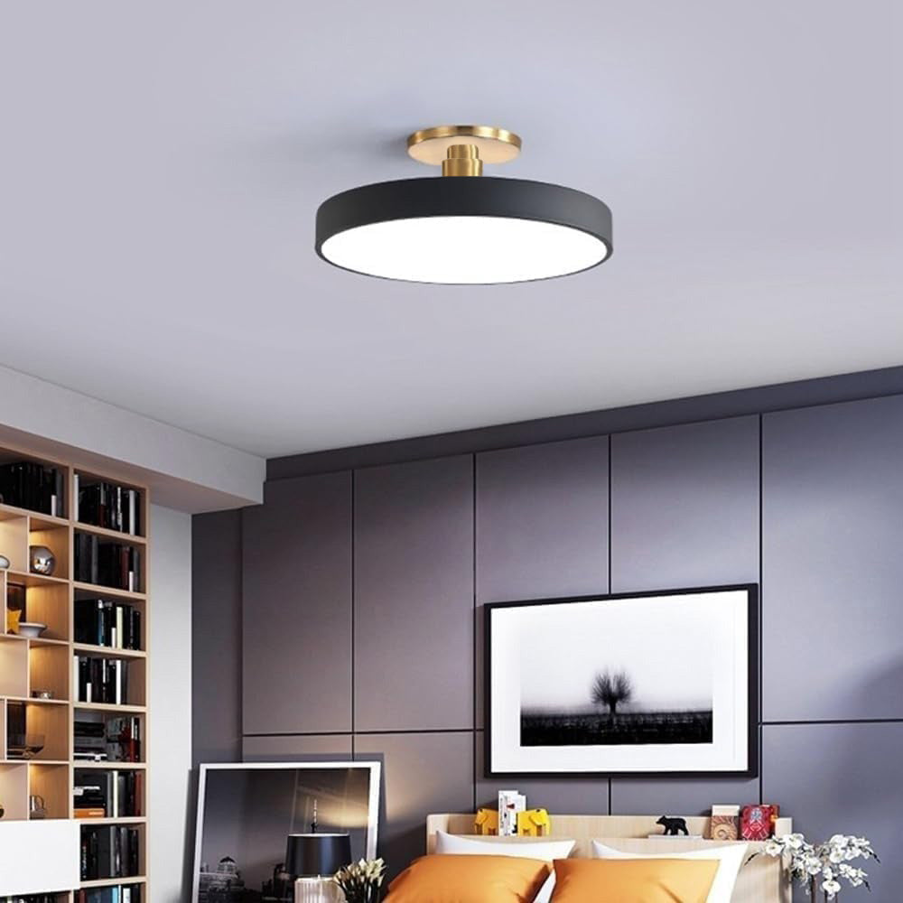 Lampa sufitowa Flush Round | Nowoczesna armatura LED | Miękkie światło | Metal i akryl
