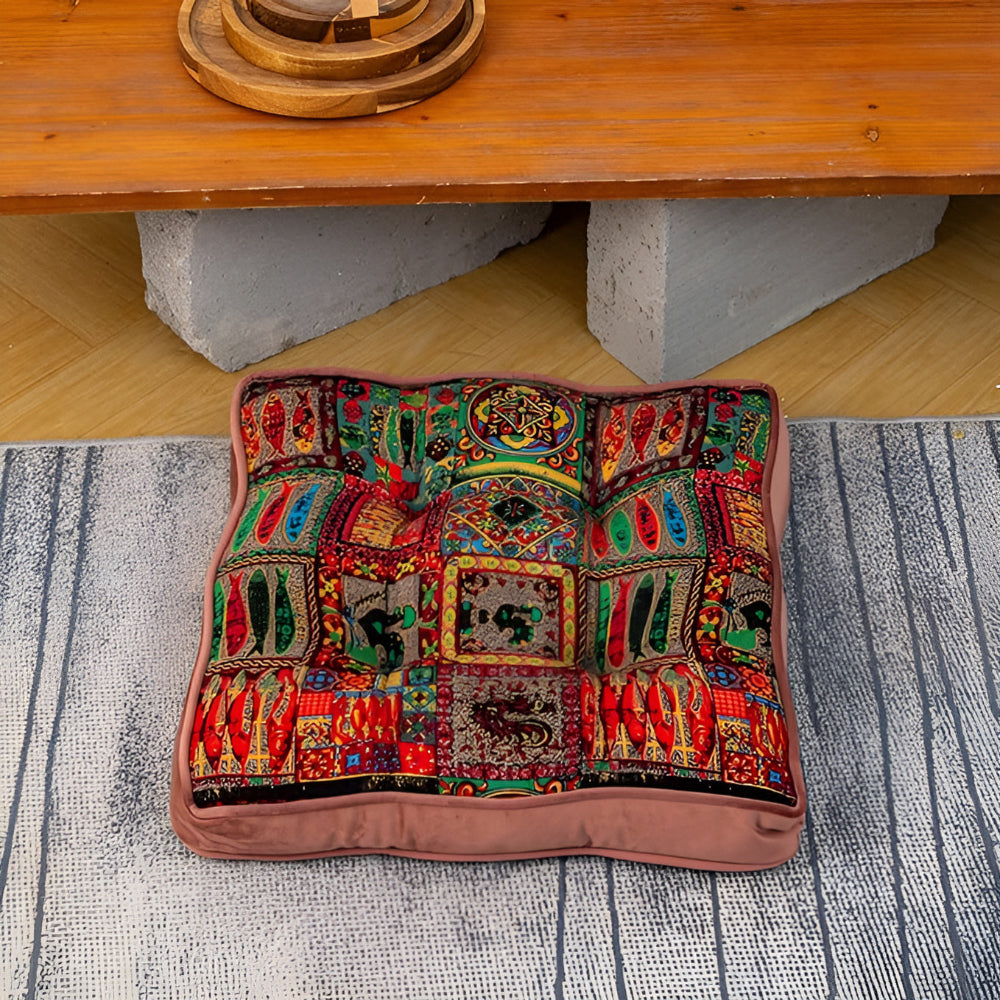 Marokańska poduszka z wiązaniem – Boho-Chic Komfort