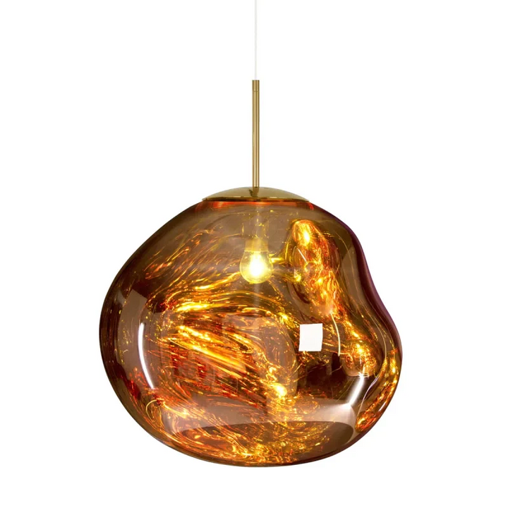 Nowoczesna lampa wisząca ze srebrnego/czerwonego szkła 1 lampa do jadalni