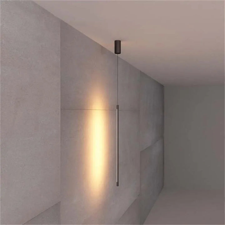 Lampa Wisząca Slim Czarny Metal Lampa Nocna