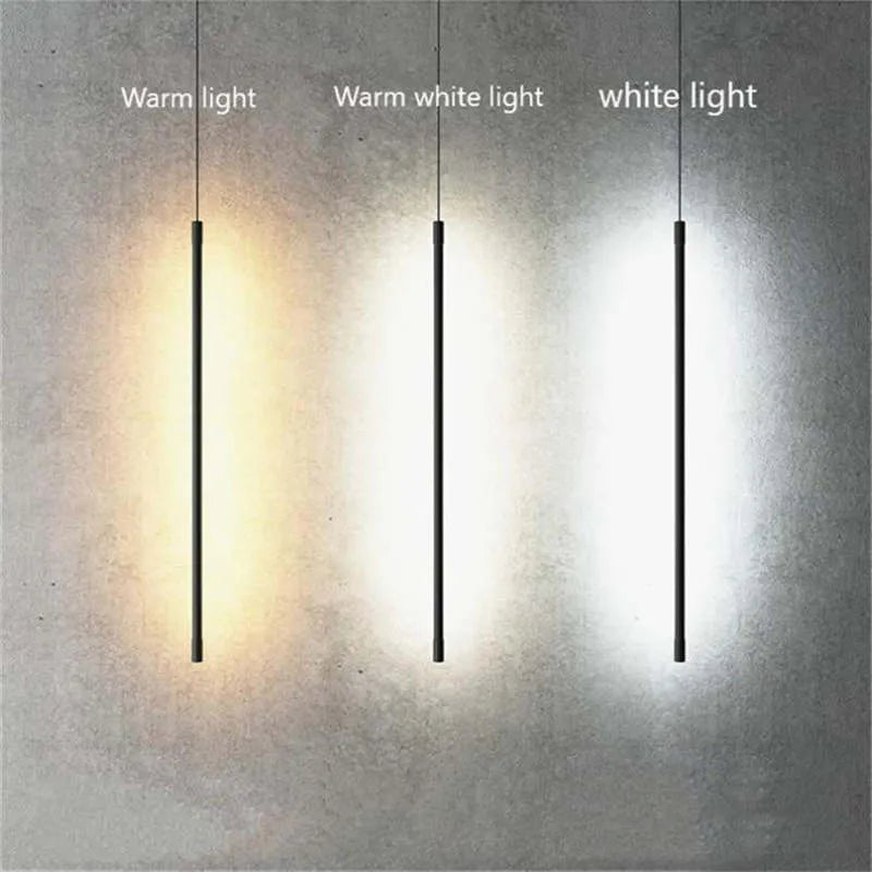 Lampa Wisząca Slim Czarny Metal Lampa Nocna