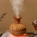 Aromaterapia - nawilżacz powietrza z LED – dyfuzor w drewnianym wyglądzie i nocna lampka