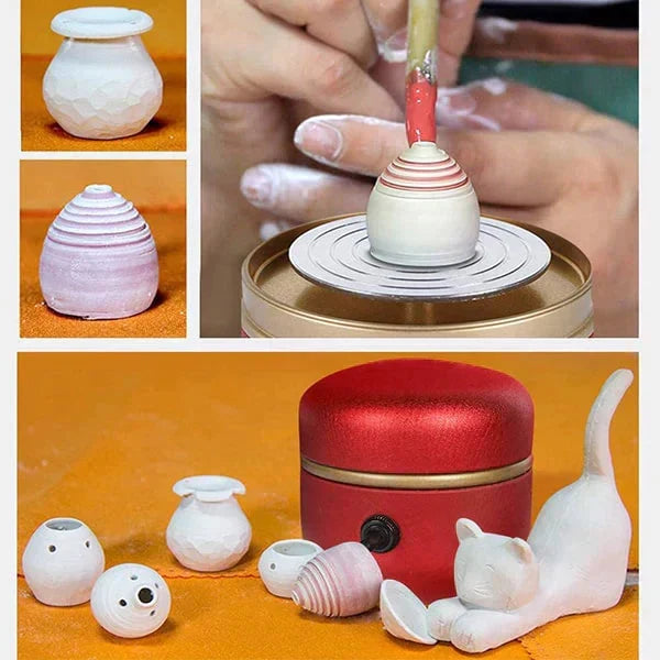 ClayCrafter – Mini elektryczne koło garncarskie | Przenośna maszyna do rękodzieła ceramicznego